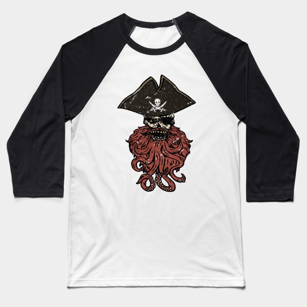 CAPTAIN OCTOPUS Baseball T-Shirt by walterorlandi